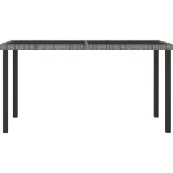 vidaXL - Tuintafel - Grijs - Poly rattan - 140 x 70 x 73 cm