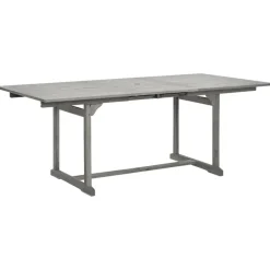 vidaXL - Tuintafel - Grijs - Massief acaciahout - (150-200)x100x75 cm