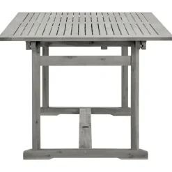 vidaXL - Tuintafel - Grijs - Massief acaciahout - (150-200)x100x75 cm