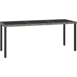 vidaXL - Tuintafel - Grijs - Poly rattan - 180 x 70 x 73 cm