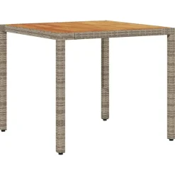 vidaXL - Tuintafel - Grijs - Poly rattan - 90 x 90 x 75 cm