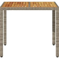 vidaXL - Tuintafel - Grijs - Poly rattan - 90 x 90 x 75 cm