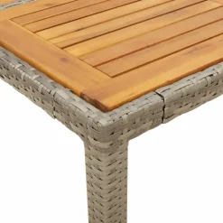 vidaXL - Tuintafel - Grijs - Poly rattan - 90 x 90 x 75 cm