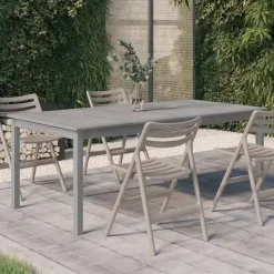 vidaXL - Tuintafel - Grijs - Massief acaciahout - 200 x 100 x 75 cm