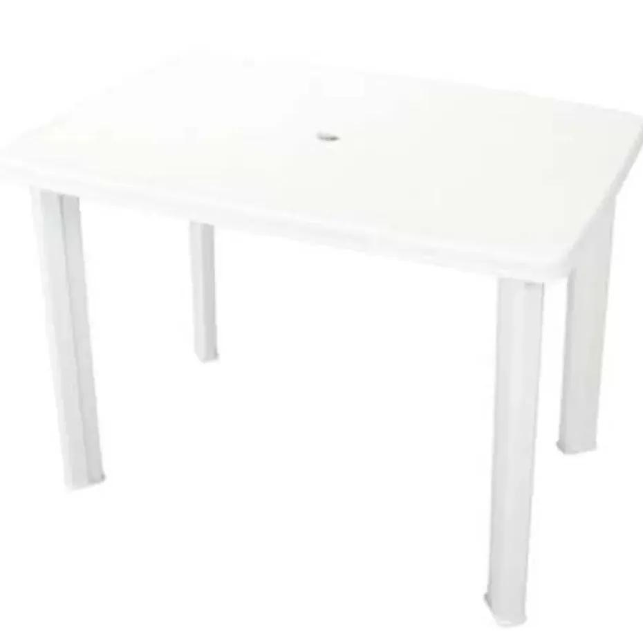 vidaXL - Tuintafel - Wit - Kunststof - 101 x 68 x 72 cm