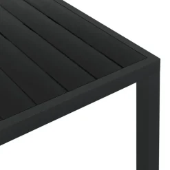 vidaXL - Tuintafel - Zwart - WPC - 185 x 90 x 74 cm