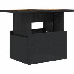 vidaXL - Tuintafel - Zwart - Poly rattan en acaciahout - 100x55x73 cm