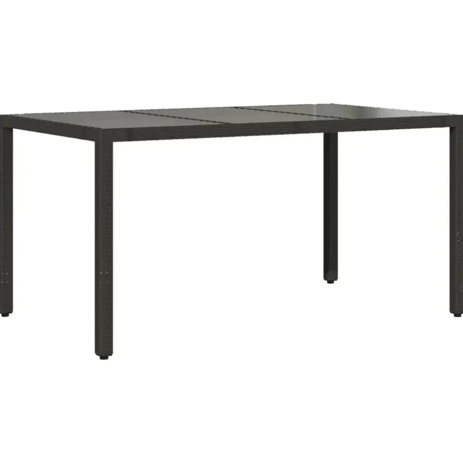 vidaXL - Tuintafel - Zwart - Poly rattan - 150 x 90 x 75 cm