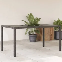 vidaXL - Tuintafel - Zwart - Poly rattan - 150 x 90 x 75 cm
