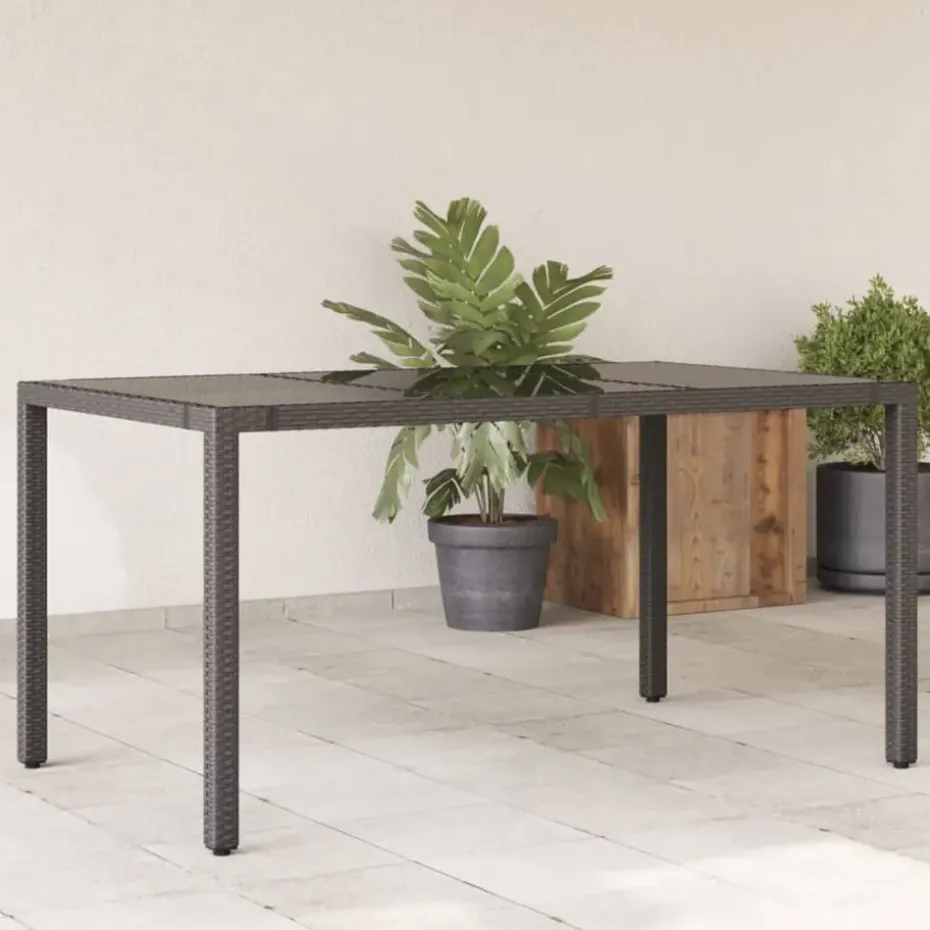 vidaXL - Tuintafel - Zwart - Poly rattan - 150 x 90 x 75 cm