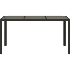 vidaXL - Tuintafel - Zwart - Poly rattan - 150 x 90 x 75 cm