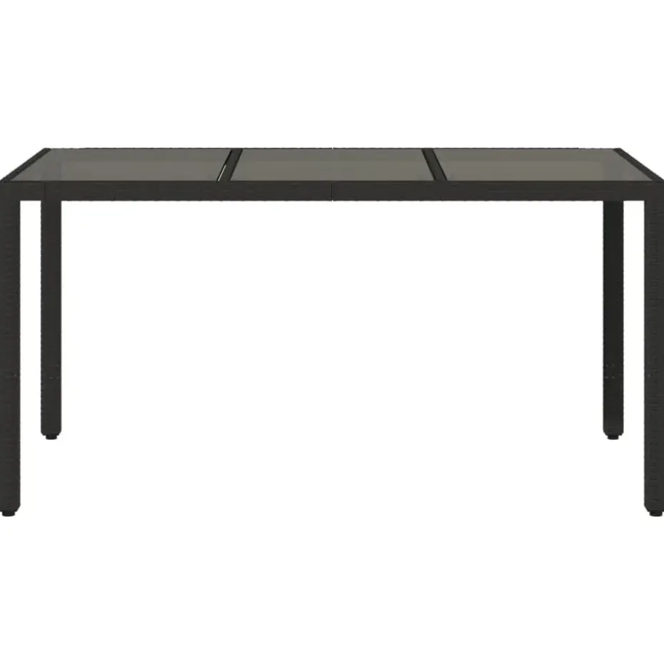 vidaXL - Tuintafel - Zwart - Poly rattan - 150 x 90 x 75 cm