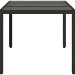 vidaXL - Tuintafel - Zwart - Poly rattan - 150 x 90 x 75 cm