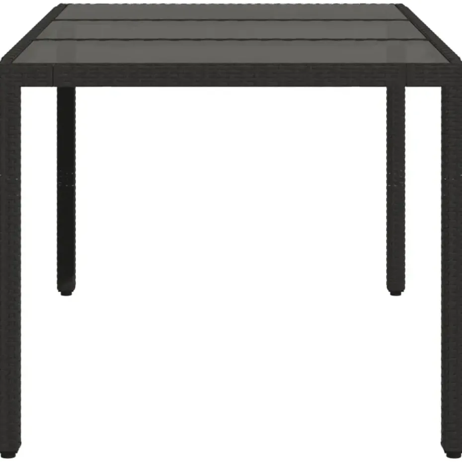vidaXL - Tuintafel - Zwart - Poly rattan - 150 x 90 x 75 cm