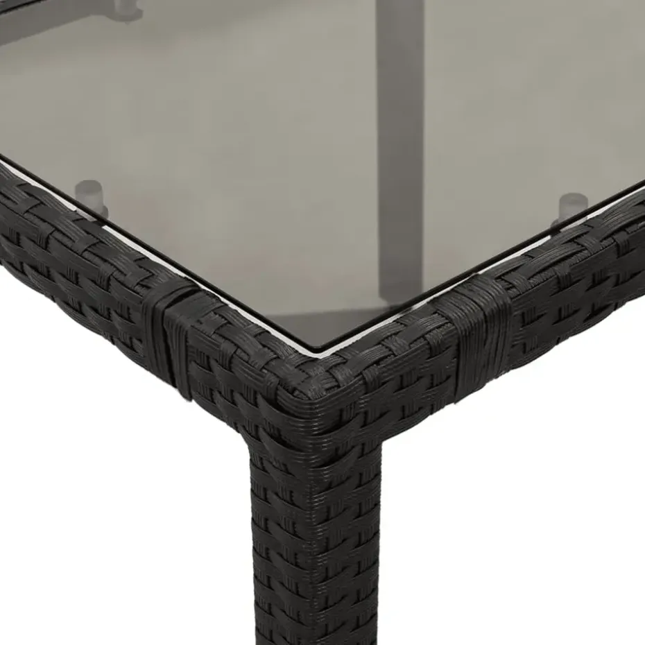 vidaXL - Tuintafel - Zwart - Poly rattan - 150 x 90 x 75 cm