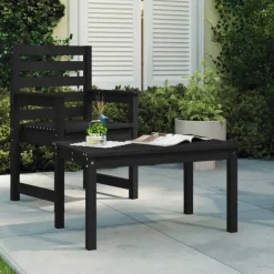 vidaXL - Tuintafel - Zwart - Massief grenenhout - 82.5 x 50.5 x 45 cm