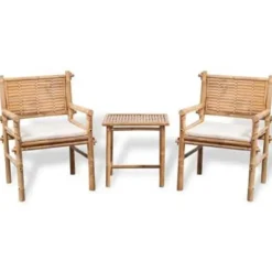 vidaXL - Tuintafel En Stoel - Bruin - Stof