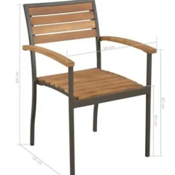 vidaXL - Tuintafel En Stoel - Bruin - Hout