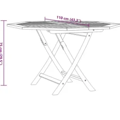 vidaXL - Tuintafel inklapbaar - Bruin - Massief teakhout - 110x110x75 cm
