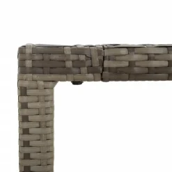 vidaXL - Tuintafel Met Houten Blad - Grijs - Poly rattan - 150 x 90 x 75 cm