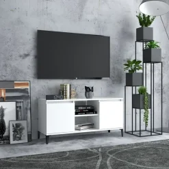 vidaXL - Tv-kast - Wit - Bewerkt hout