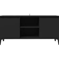 vidaXL - Tv-kast - Zwart - Bewerkt hout