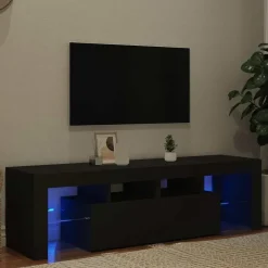 vidaXL - Tv-kast - Zwart - Bewerkt hout
