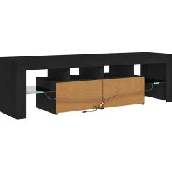 vidaXL - Tv-kast - Zwart - Bewerkt hout