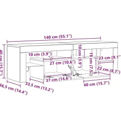 vidaXL - Tv-kast - Zwart - Bewerkt hout