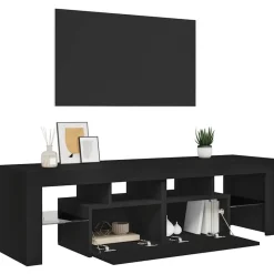 vidaXL - Tv-kast - Zwart - Bewerkt hout