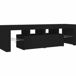 vidaXL - Tv-kast - Zwart - Bewerkt hout