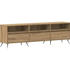 vidaXL - TV-meubel 3 vakken 3 deuren - Artisanaal eiken - Hout - 150x30x44.5 cm