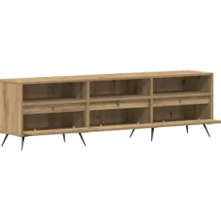 vidaXL - TV-meubel 3 vakken 3 deuren - Artisanaal eiken - Hout - 150x30x44.5 cm