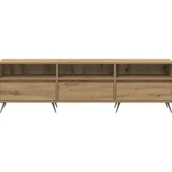 vidaXL - TV-meubel 3 vakken 3 deuren - Artisanaal eiken - Hout - 150x30x44.5 cm
