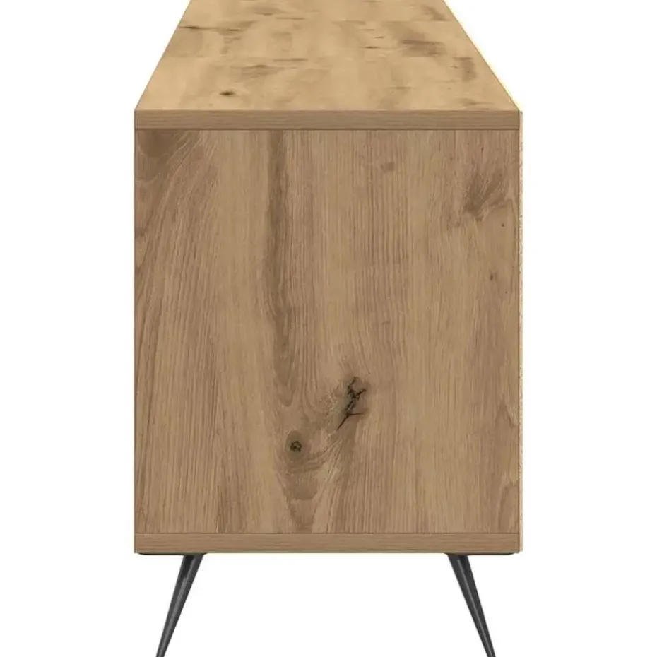 vidaXL - TV-meubel 3 vakken 3 deuren - Artisanaal eiken - Hout - 150x30x44.5 cm