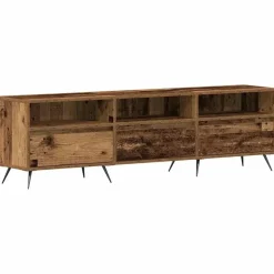 vidaXL - TV-meubel 3 vakken 3 deuren - Oud hout - Hout - 150x30x44.5 cm