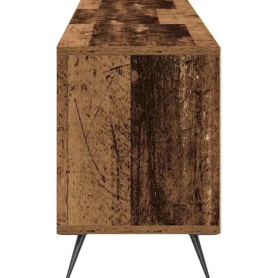 vidaXL - TV-meubel 3 vakken 3 deuren - Oud hout - Hout - 150x30x44.5 cm