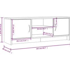 vidaXL - Tv-meubel - Wit - Bewerkt hout - 102 x 30 x 37.5 cm