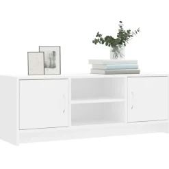 vidaXL - Tv-meubel - Wit - Bewerkt hout - 102 x 30 x 37.5 cm