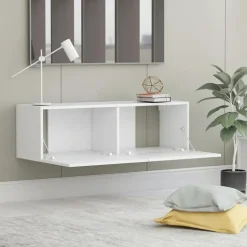 vidaXL - Tv-meubel - Wit - Bewerkt hout