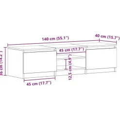 vidaXL - Tv-meubel - Zwart - Bewerkt hout