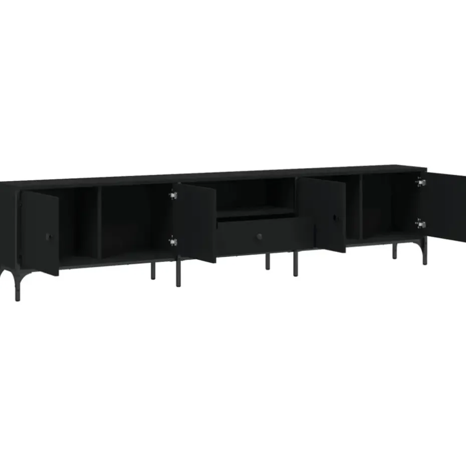 vidaXL - Tv-meubel - Zwart - Bewerkt hout