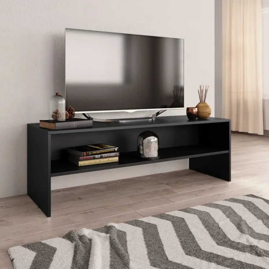 vidaXL - Tv-meubel - Zwart - Bewerkt hout