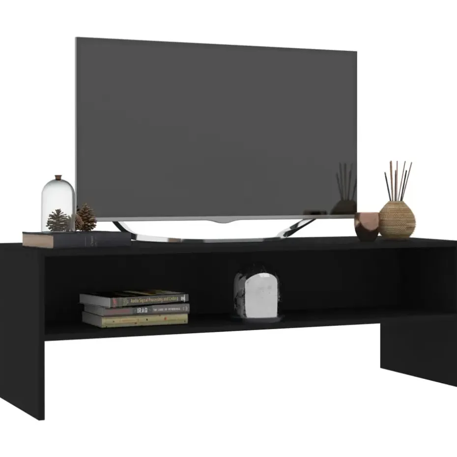 vidaXL - Tv-meubel - Zwart - Bewerkt hout