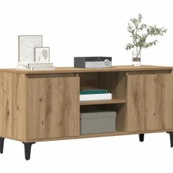 vidaXL - TV-meubel met 2 deuren en 2 vakken - Artisanaal eiken - 102x35x50 cm