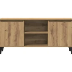 vidaXL - TV-meubel met 2 deuren en 2 vakken - Artisanaal eiken - 102x35x50 cm
