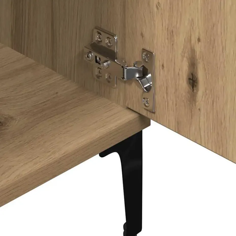 vidaXL - TV-meubel met 2 deuren en 2 vakken - Artisanaal eiken - 102x35x50 cm