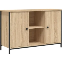 vidaXL - TV-meubel met 2 deuren 2 vakken - Sonoma eiken - Hout - 100x35x65 cm