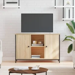 vidaXL - TV-meubel met 2 deuren 2 vakken - Sonoma eiken - Hout - 100x35x65 cm