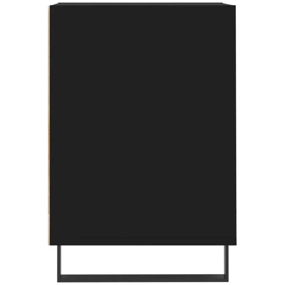 vidaXL - TV-meubel met 2 deuren 3 vakken - Zwart - Hout en metaal - 100x35x55 cm